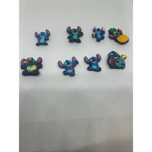Lot of 8 Stitch Shoe Charms – Cute Character Accessories for Clogs 💙🌺🍍